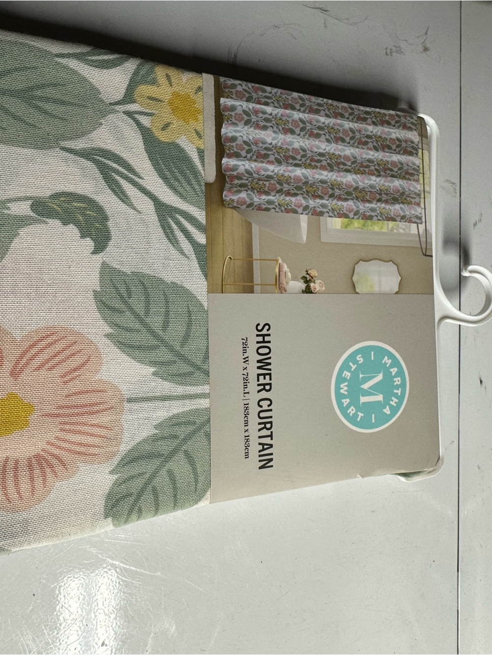 Martha Stewart Floral Shower Curtain - Pink, Green & Yellow
